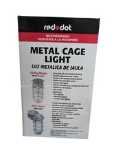 Red Dot 150-Watt Ceiling Mount Metal Cage Globe Light
