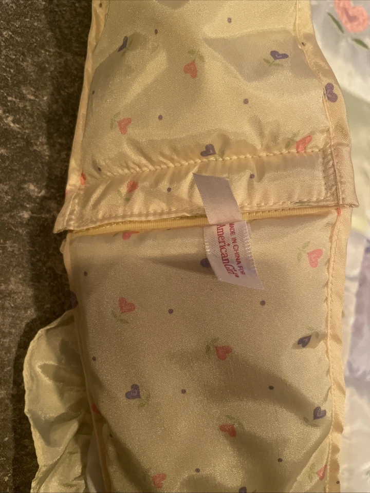 AMERICAN GIRL Bitty Baby Bedding Heart Flower Quilt & Bumper Crib Blanket - Image 3 of 4