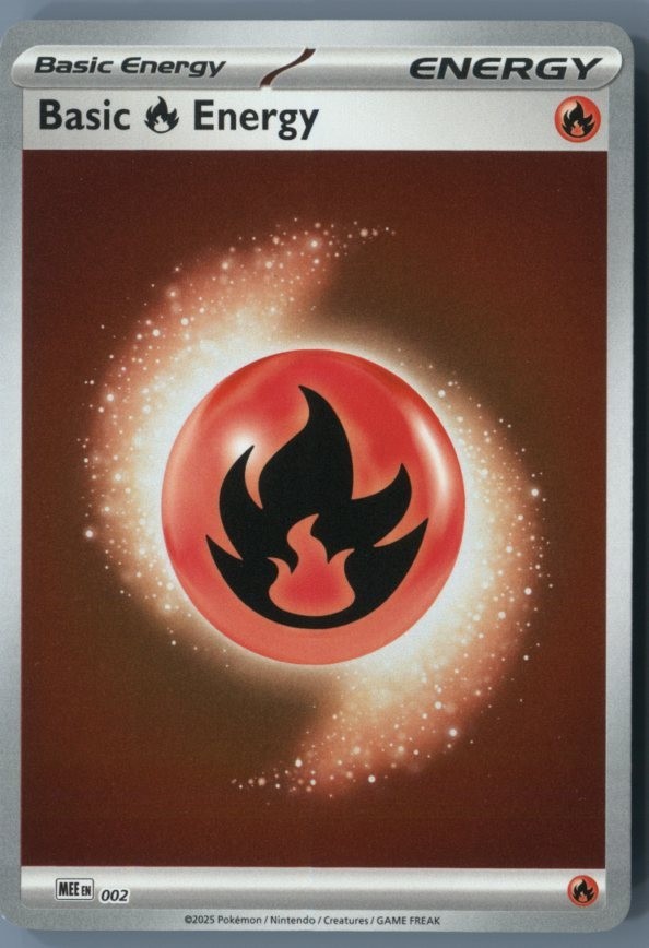 Pokemon TCG Mega Evolution Basic Fire Energy 002 Rare Holo LP