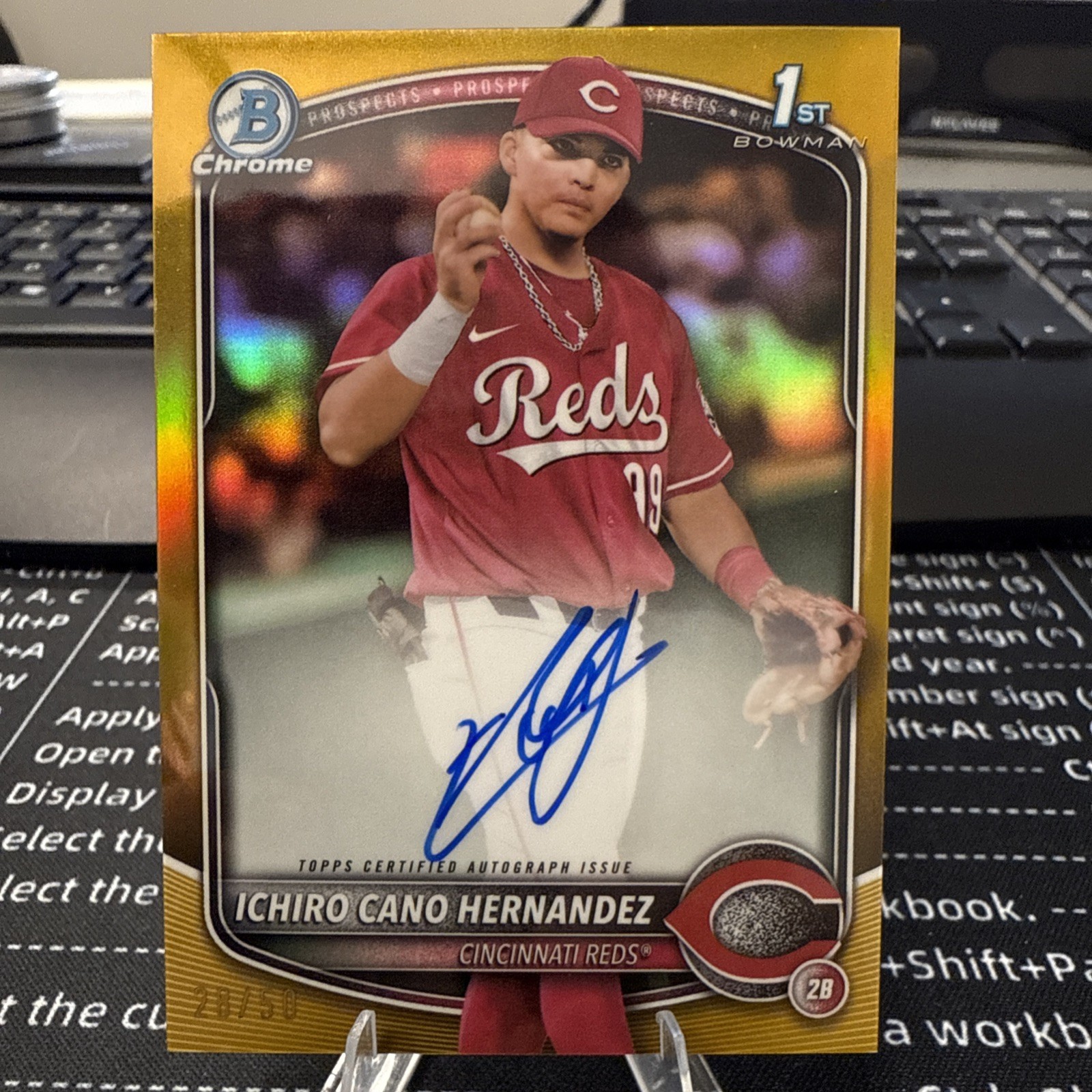 2025 Bowman Chrome 1st Ichiro Cano Hernandez #CPA-IC True Gold Auto /50 Reds