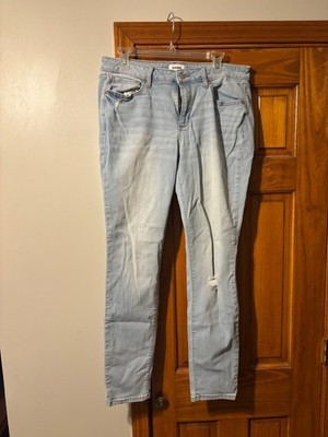 Sonoma Goods for Life Womens Distressed skinny size 14 long 5 pocket jeans light