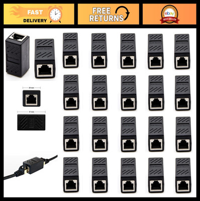 20 Pack RJ45 Cat5 Cat5e Cat6 Cat7 Ethernet Couplers, Female to Female Extender A