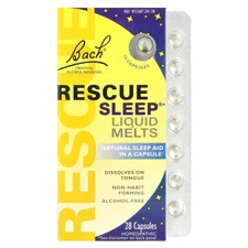 Bach Original Flower Remedies Rescue Sleep Liquid Melts 28 Capsules