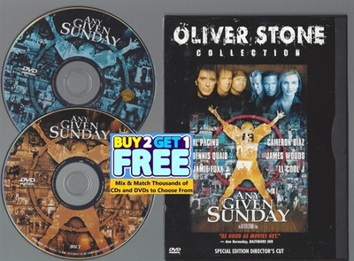 Any Given Sunday (Director's Cut) (DVD 1999) Al Pacino Oliver Stone Disc & Cover