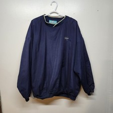 Vtg Big Dogs Jacket 1X Blue Long Sleeve Windbreaker Golf Clubs Pullover