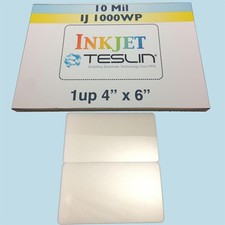 10 ID Card Kit Inkjet - Includes 1up Perforated Teslin  7mil Butterfly Pouches