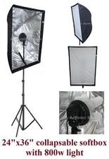800w Studio Continuous Fluorescent Light Stand kit w 60x90cm 24"x36" Softbox