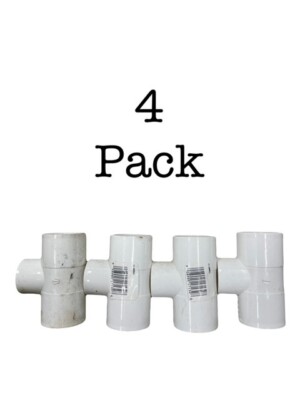 PVC TEE (4 PACK) 1'' x 1'' x 3/4'' SCH.40 Reducing All 3 Slip.