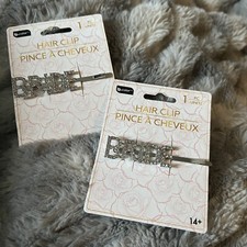 Bride Rhinestones Hair Clip / Bobby Wedding Bridal Shower Bling - NEW 2 Clips