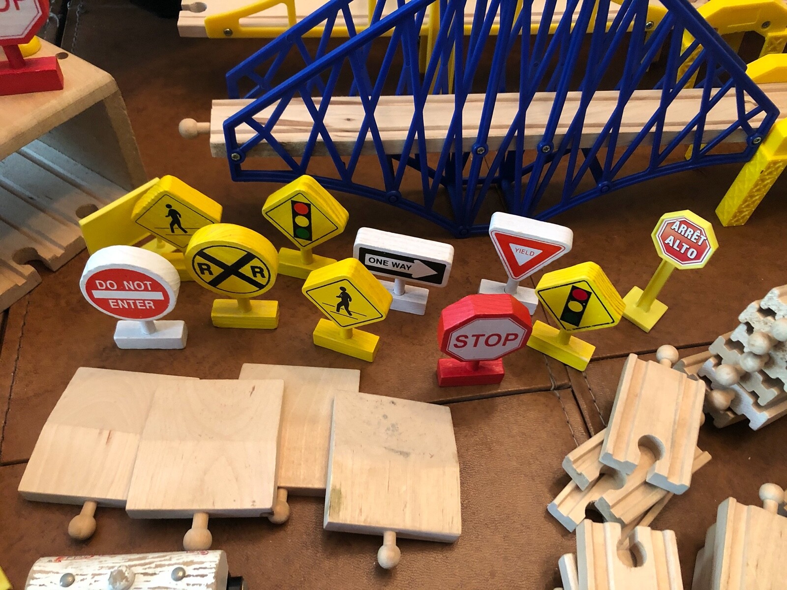 wooden train buildings