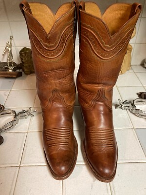 Bottines Cow-boy Lucchese 1883 Marron Peau De Lézard – Taille 8 (EU 40.5)