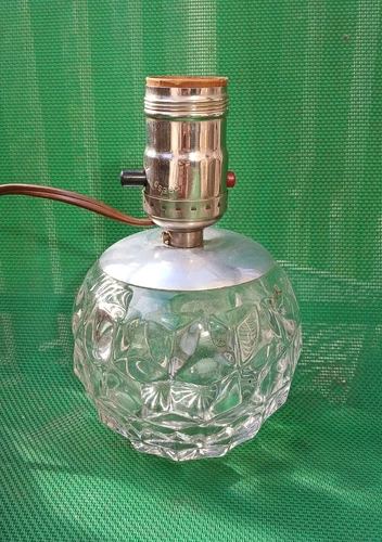 Fostoria American Clear Crystal 3” Rose Bowl Lamp