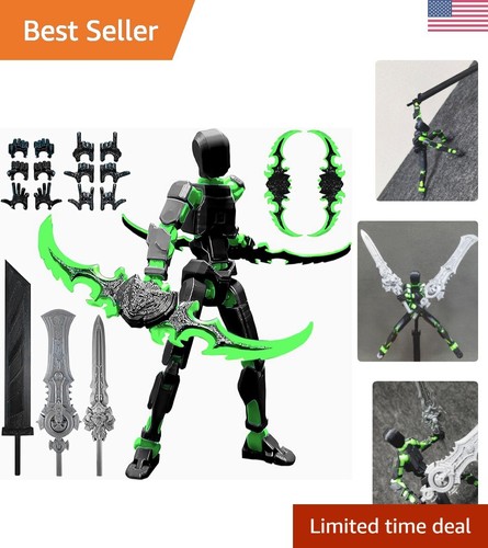 Articulated 3D Printed Action Figure T13 - Collector's Robot Toy with Weapon Set