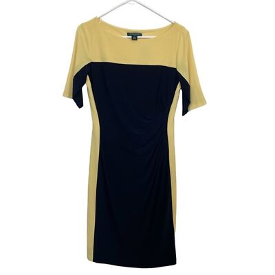 blue and yellow color block dress Blue Flare Color Block Tiered Woven Dress Small main image 1