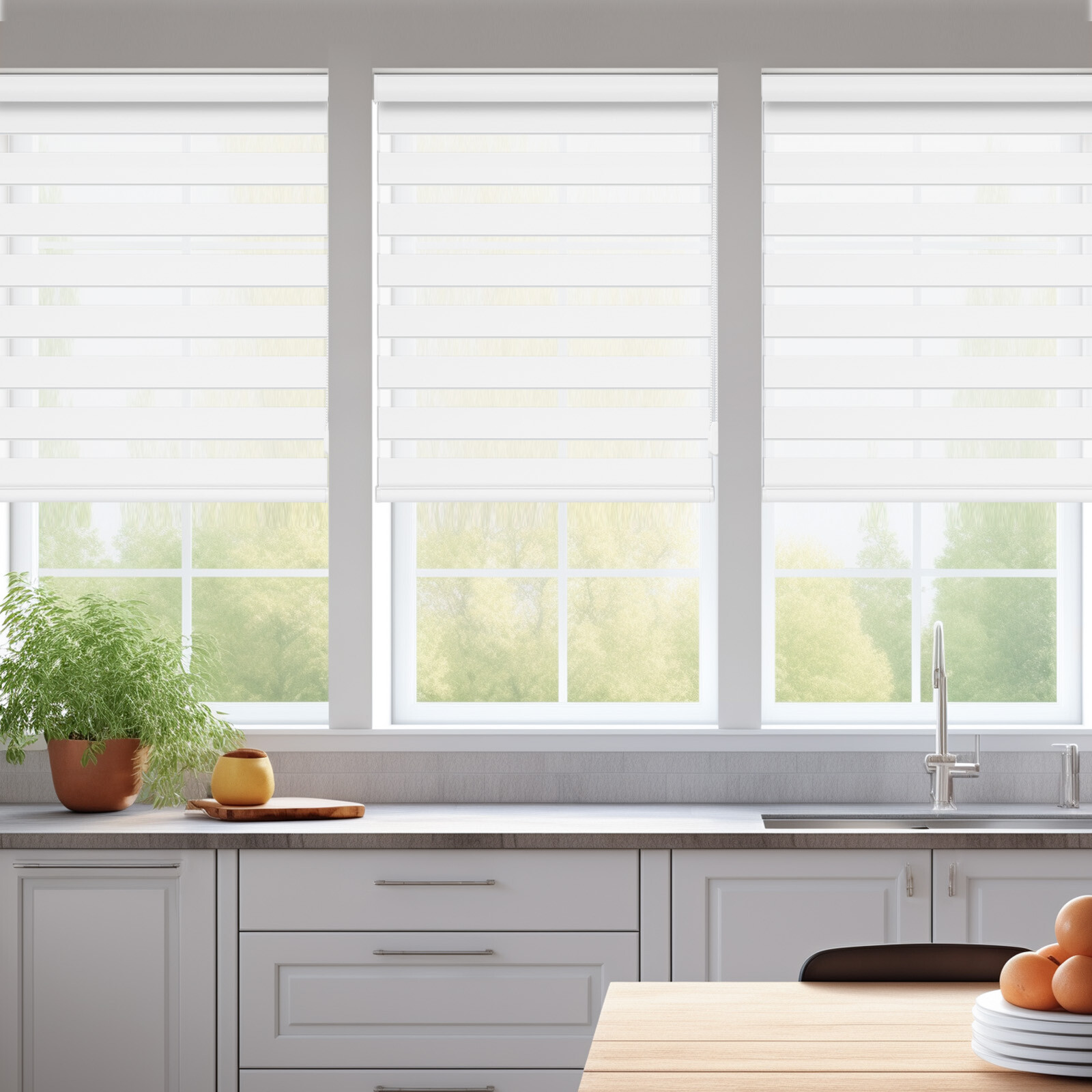 CUSTOM Made Day and Night Zebra Roller Blinds Dual Horizontal Window Shade