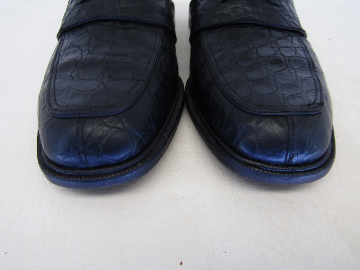 Salvatore Ferragamo Mens Sz 6 EE Black Alligator Belly Apron  display picture 1