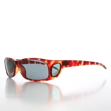 90s Sleek Wrap Sunglasses with Side Shields Brown / Gray - Olympic