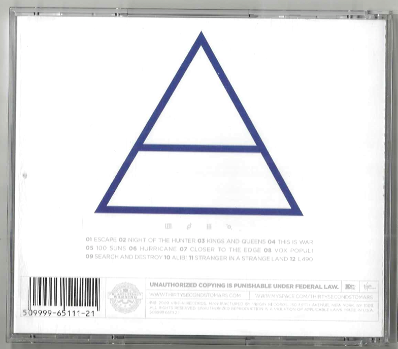 This Is War by 30 Seconds to Mars (CD, 2009) alternate cover