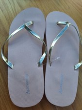Accessorize Monsoon Ladies Flip Flops Size M UK 5-6 Gold & Baby Pink - Brand New