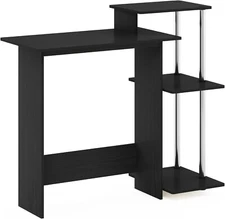 Furinno Efficient Home Laptop Notebook Computer Desk with Square Shelves, Side,