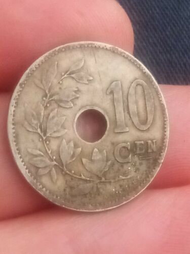 BELGIUM 10 Centimes Léopold II Dutch text rare CEN 1902 Copper-nickel 4g ⌀22mm - Picture 1 of 2
