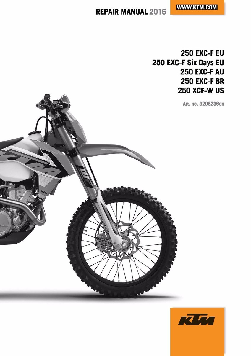 KTMエンデューロバイクメンテナンスブック　250 EXC KTM Service Workshop Shop Repair Manual Book 2016 250 XCF-W | eBay