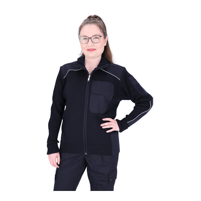Strickjacke Modell Bundespolizei Gr. XS bis 4XL dunkelblau mit Reflexbiese