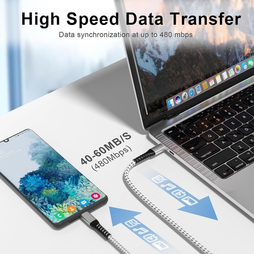 3 Pack 6ft USB C to USB C Cable 60W Type C Long Fast Charging Cable For iPhone15 - Picture 5 of 6
