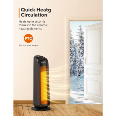 TaoTronics TT-HE002 1500W 24'' Oscillating Portable Space Heater DI41