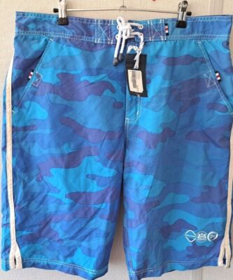 smith & jones bermuda short badeshorts herren blau gemustert größe M