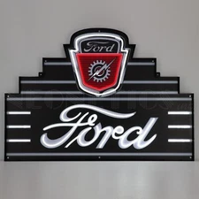 Neonetics 29ADFRD Ford Licensed LED Flex Art Deco Neon Sign Steel Can Design