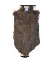 Nwt Size 2 Authentic Oakwood Woven Rabbit Fur Vest $550