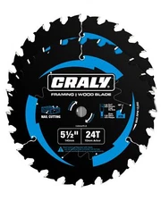 CRALY 5-1/2 Inch 24 Teeth Wood Cutting Framing Circular Saw Blade 10mm Arbor ...