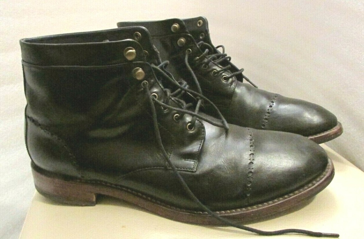 Cole Haan Mens Williams Black Lace Up  Leather Boots Sz 10 Cole Haan Black Lace Up Boots for Men for Sale | Shop New  main image 2