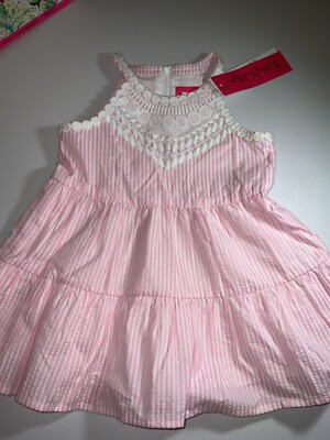 Lilly Pulitzer NWT Girls Mini Britt Dress Pink Seersucker Stripe $108 Size  2 | eBay