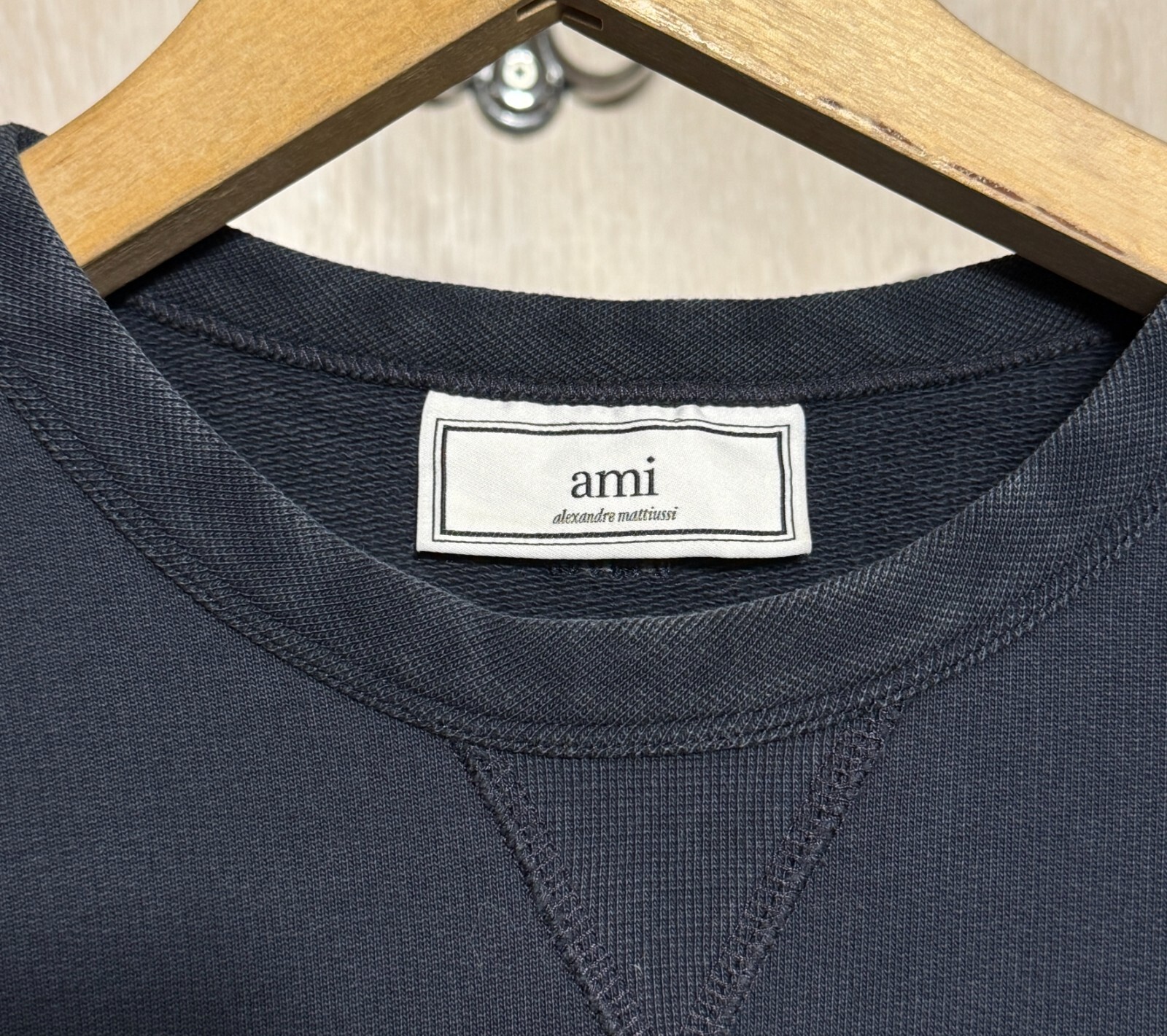 AMI Alexandre Mattiussi Coucou Paris raglan sleeve crew sweat for men's size S
