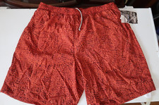 Woolrich Swimming Trunk Mens Large Orange Tiki Print Lined Pockets Swim Shorts