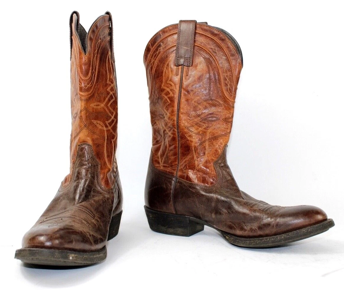 Ariat Men s 9EE 2 Tone Brown Dark Brown Leather Roper Cowboy