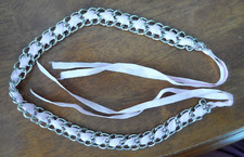 VINTAGE PINK WOMEN'S COSTUME JEWELERY BELT E-28