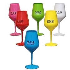 Set 6 Calici Santero 958 Rosso Azzurro Rosa Fucsia Verde Viola Giallo Bianco