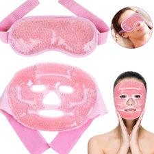 Reusable Gel Ice Pack Face Eye Mask Hot Cold Compress Therapy Travel Rest Relax