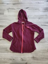 The North Face - Women's Hoodie SMALL Athletic Thick Full Zip Maroon/red