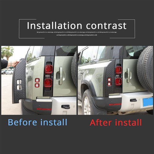 Matte Black Rear Tail Light Cover Protector For Land Rover Defender 90 110 2020+ - Picture 4 of 13