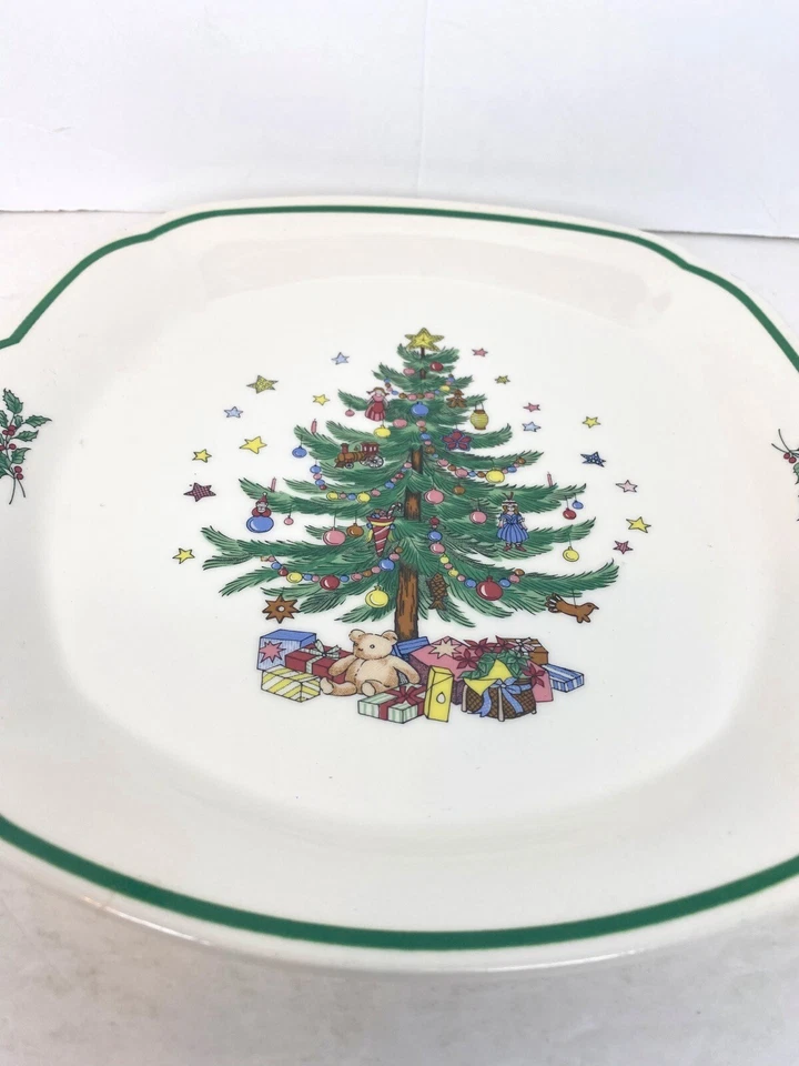 Nikki Felices Fiestas Árbol de Navidad Plato para Pasteles Bandeja para Servir 10” Foto 2 de 4