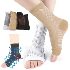 3Pair Ankle Brace Support Compression Sleeve Pain Relief Plantar Fasciitis 20-30