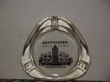 Vintage Gettysburg Eternal Light Memorial Souvenir Glass Ashtray