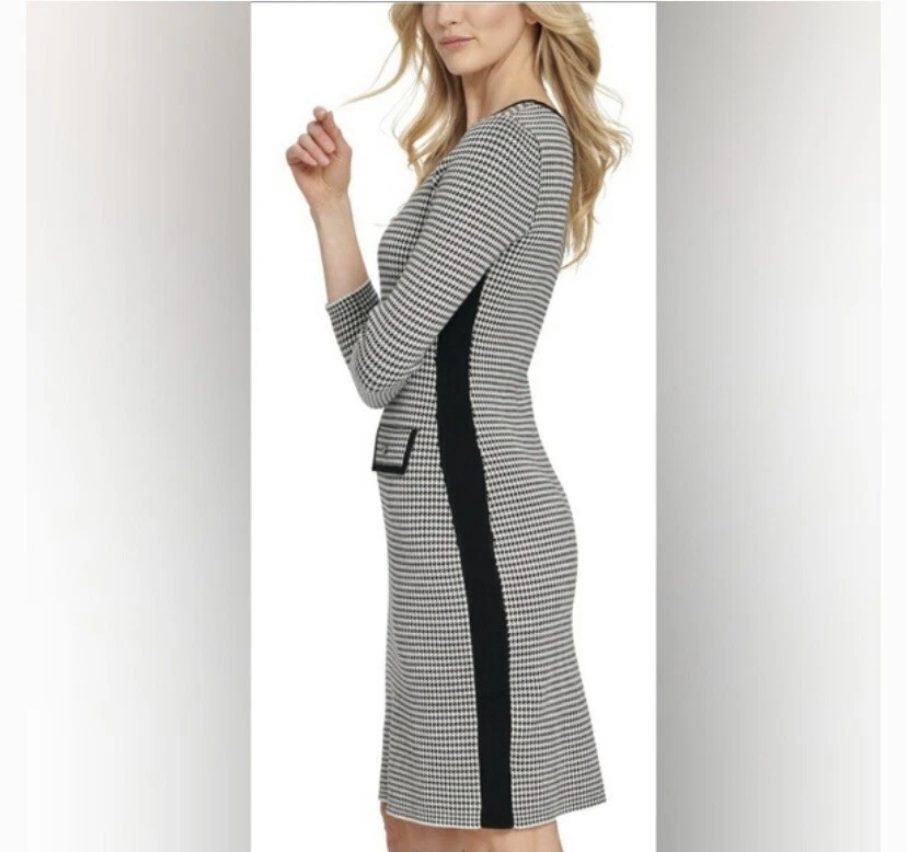 dkny houndstooth dress