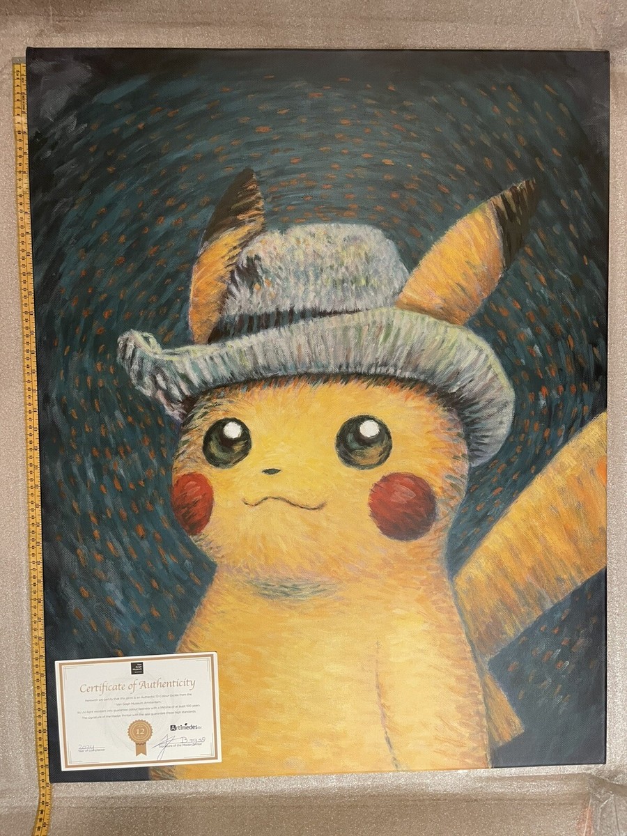 Pokemon Pikachu Van Gogh Museum Amsterdam Giclee on Canvas 95x75