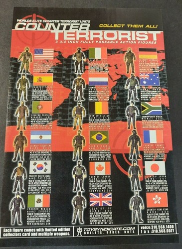 TOY SYNDICATE Counter Terrorist 3 3/4" Action Figures VINTAGE Magazine PRINT AD