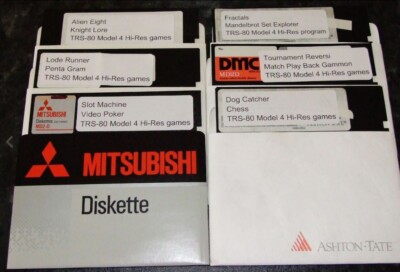 5 Disks of Games for the TRS-80 Model 4 / 4P with Hi-res graphics upgrade